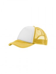 Πεντάφυλλο καπέλο με δίχτυ - Trucker κίτρινο-λευκό